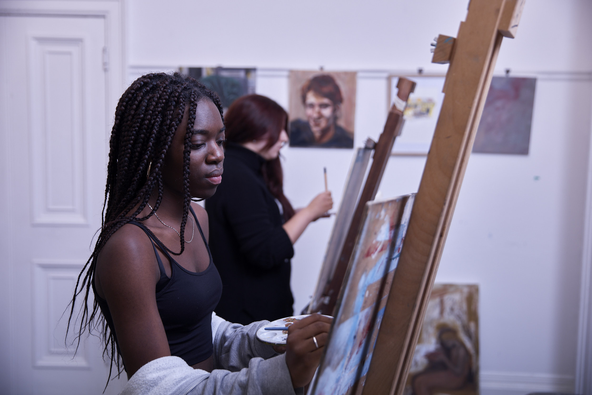 Students painting in the Art Rooms
