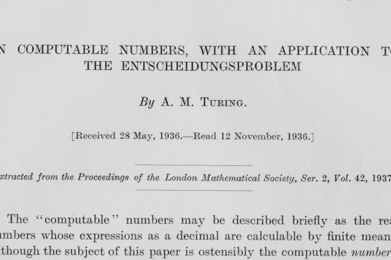 The beginning of Alan Turing's paper on the Entscheidungsproblem