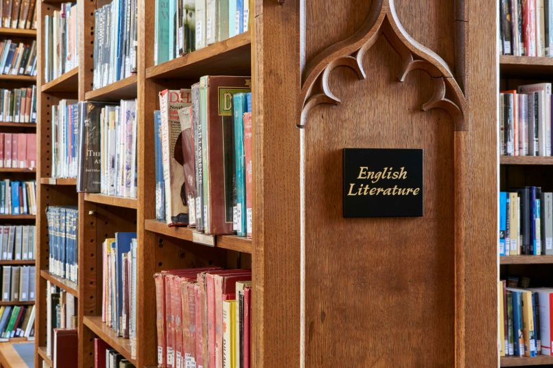 English Literature shelf in the College Library