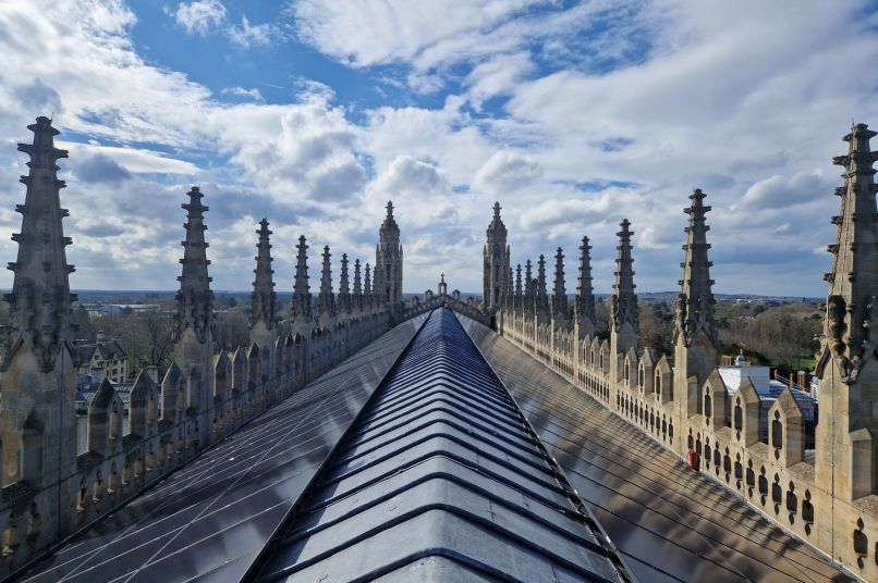 solar panels on the chapel roof