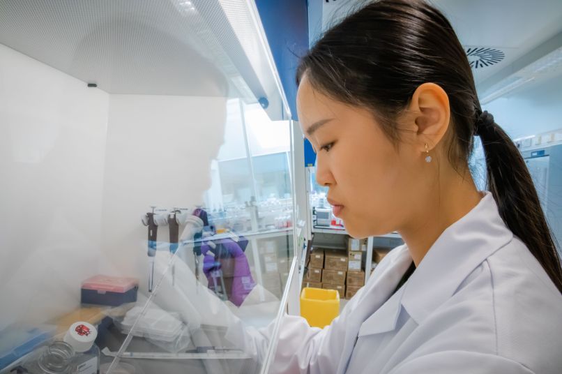 Student working in a laboratory