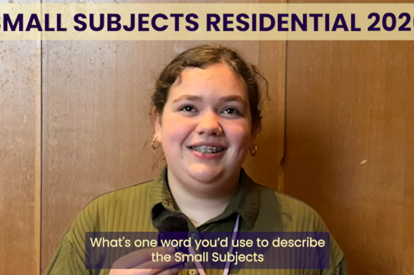 A student being interviewed about the residential