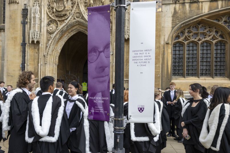 A group of students in graduation gowns