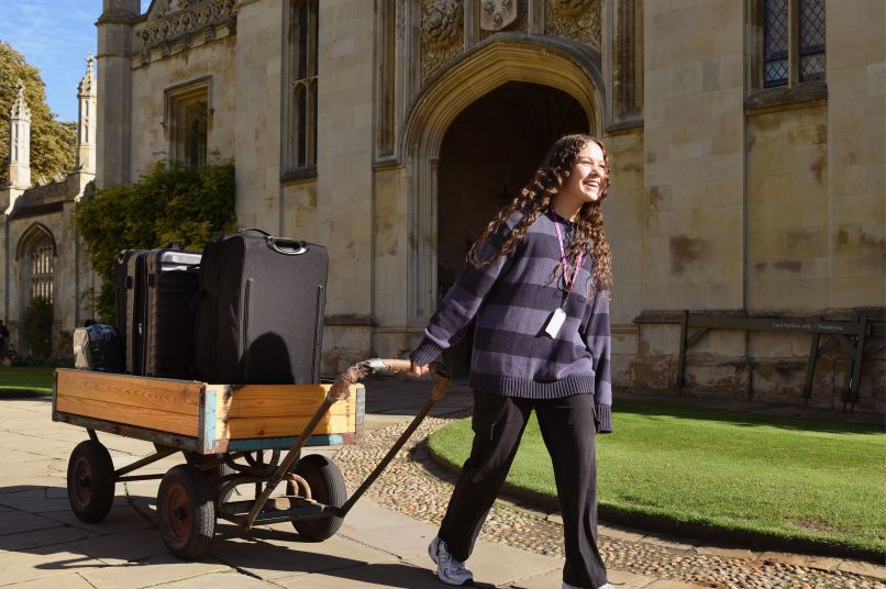 Female student with trolley