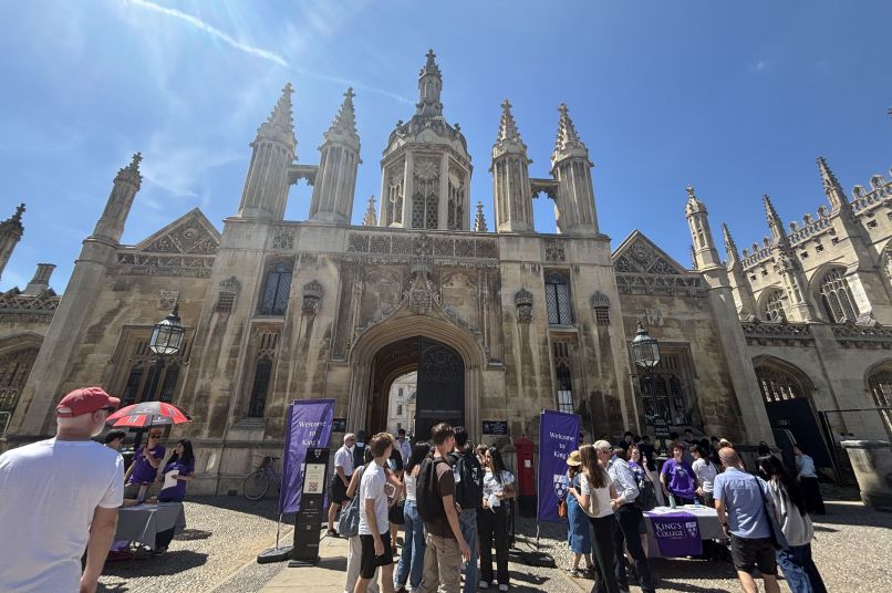 King's College front gate on an Open Day