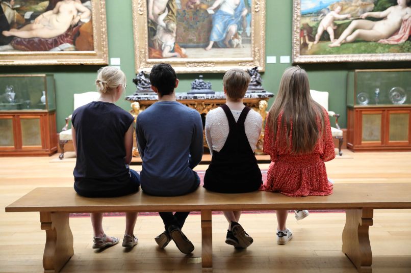 Students at the Fitzwilliam Museum