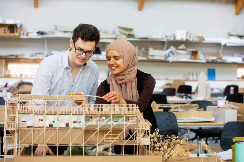 Students in the architecture department