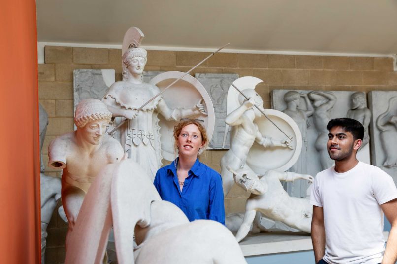 Students in the museum of classical archaeology