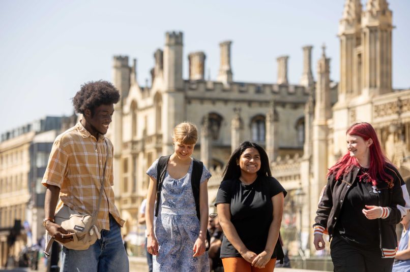 Four students in front of King's