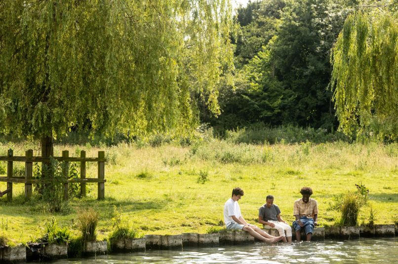 Students by the river