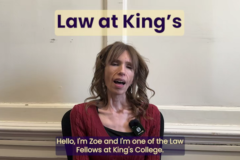 Dr Zoe Adams talking about Law at King's