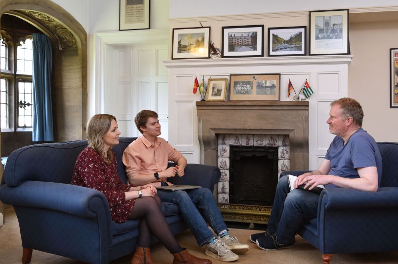 A Linguistics supervision with two students and Bert Vaux