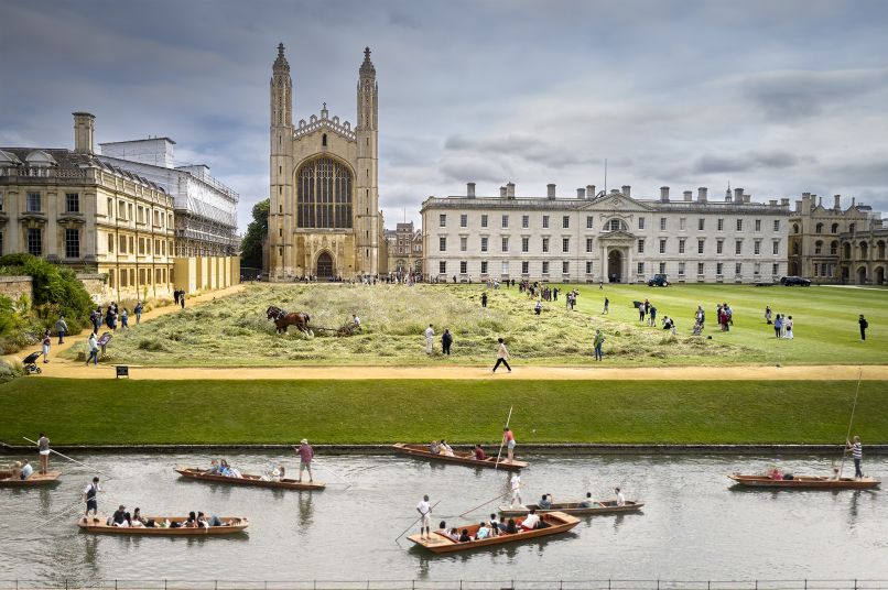 Punts on the River Cam with King's College Cambridge in the background