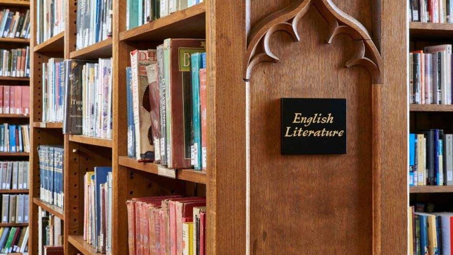 English Literature shelf in the College Library