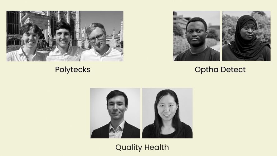 Black and white photos of KEP winners on a pale yellow background