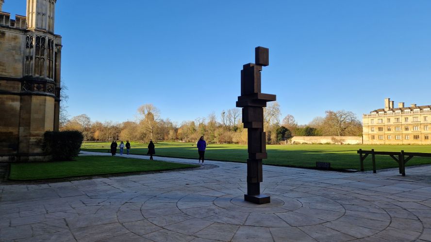 True for Alan Turing, by Sir Antony Gormley, at King's College, Cambridge