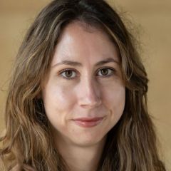 A woman with brown hair