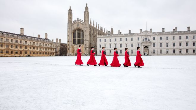 Choristers in the snow