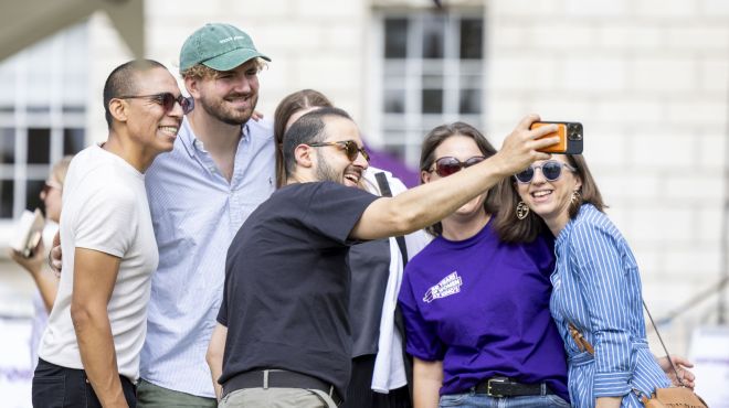 Members of the College taking a selfie at an event
