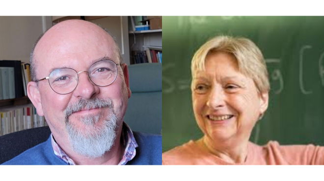 a white man and a white woman, both smiling