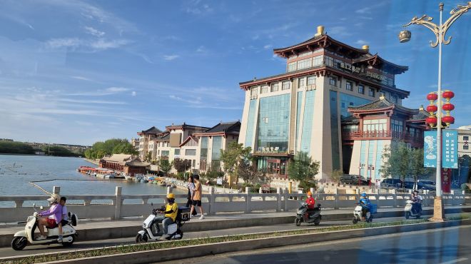 Bridge over a river in Gansu province