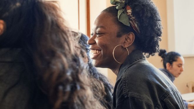 Smiling female student
