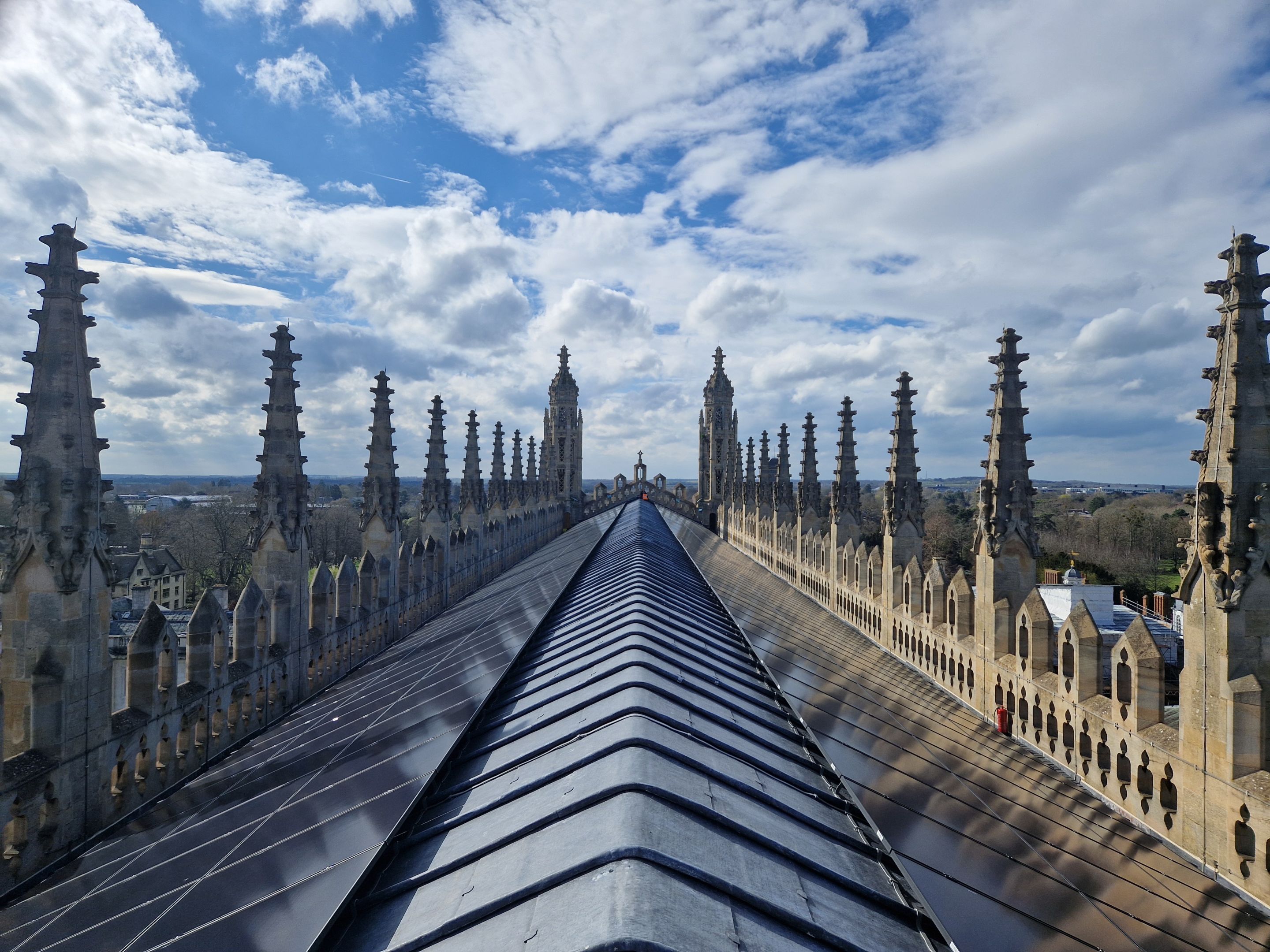 King's College Chapel roof with solar panels