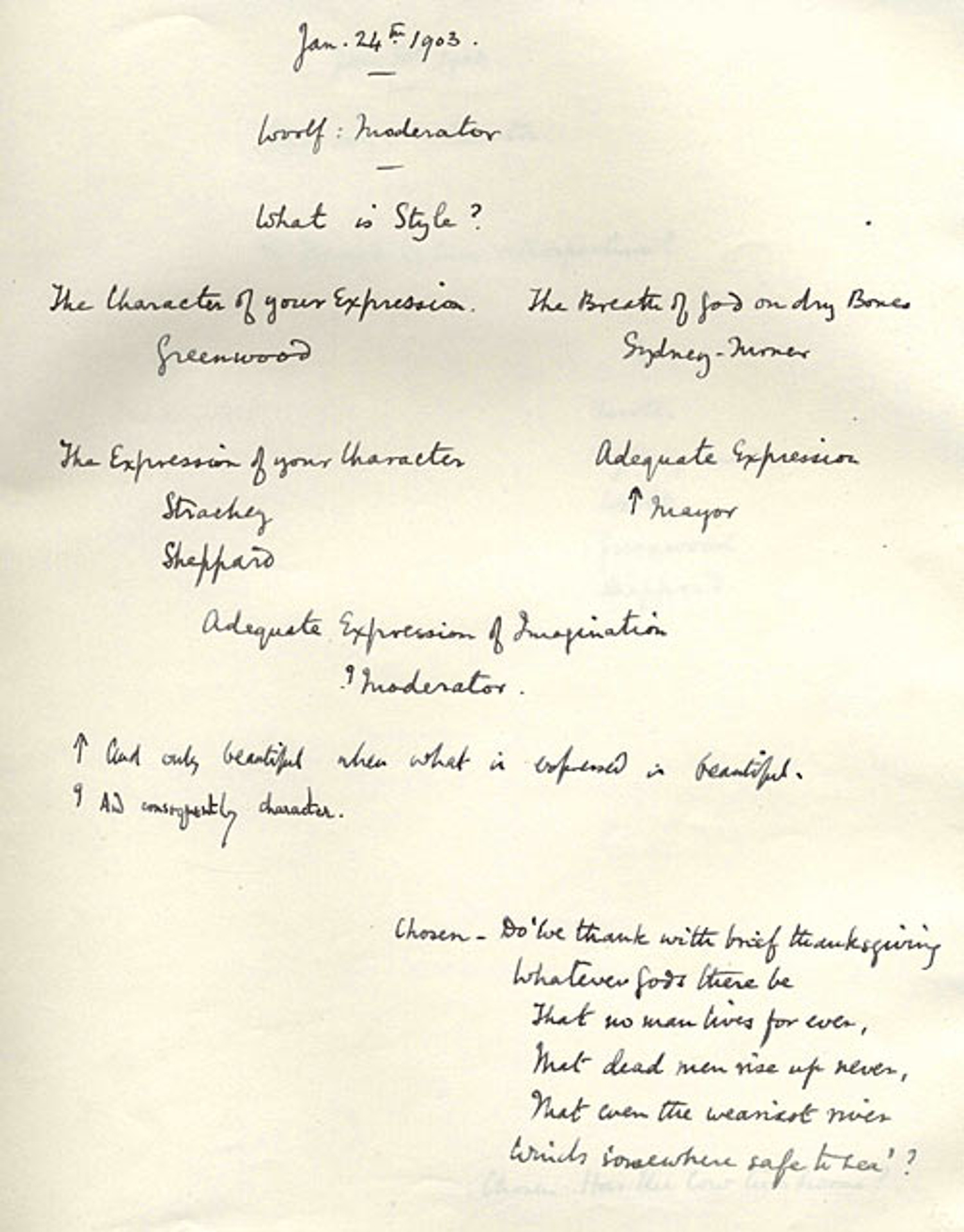 Votes following weekly Apostles meeting (KCAS/39/1/14)