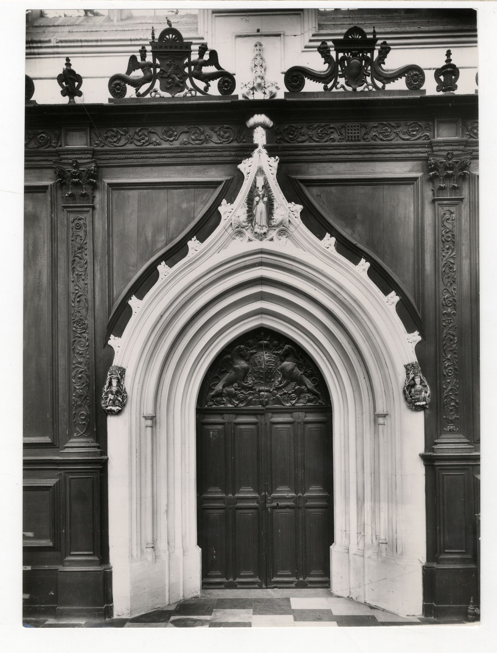 South door of the Choir. Photograph: RCHM, 1949. [Coll-Ph-911]