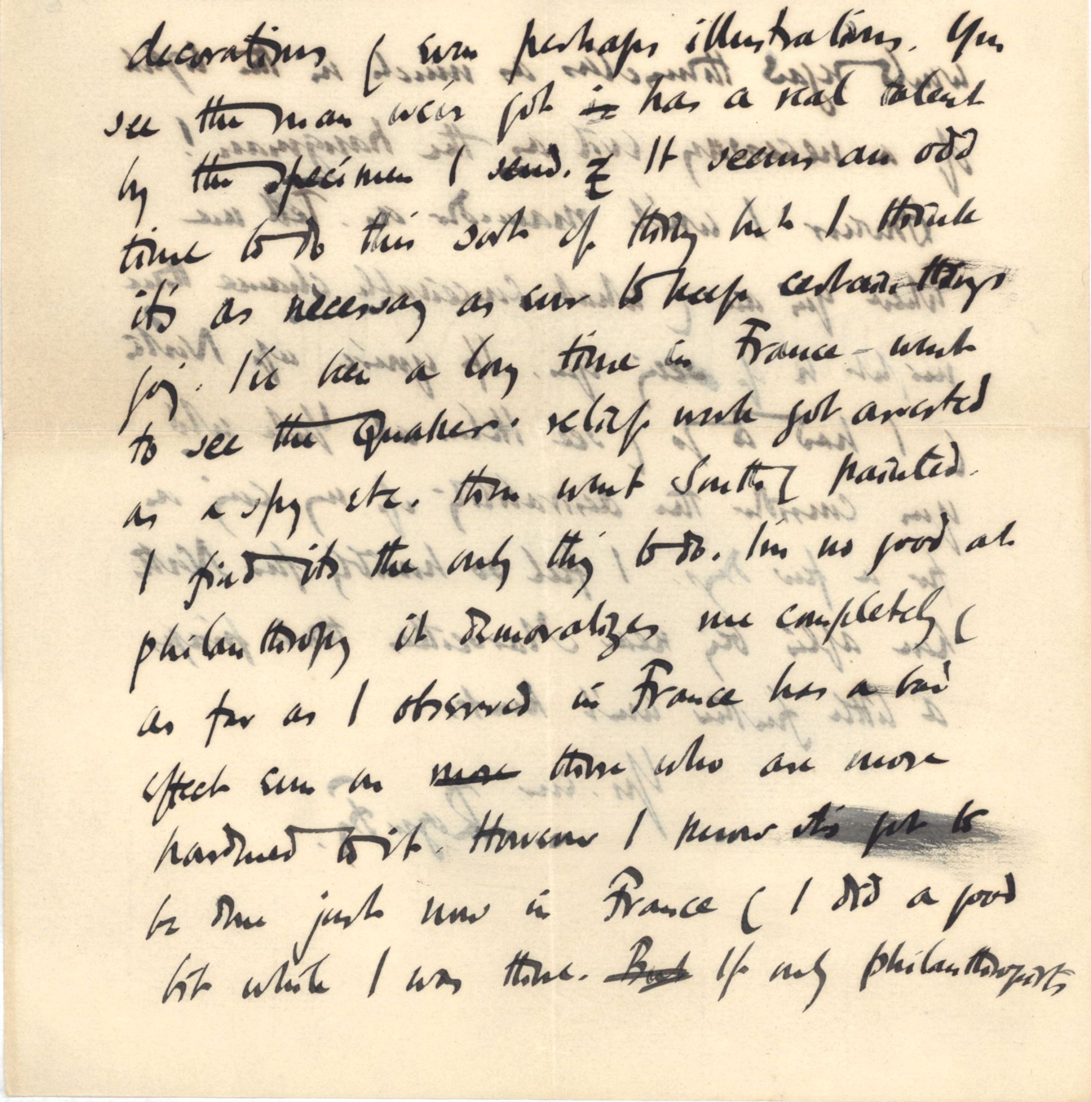 Second page of a letter from Roger Fry to Nathaniel Wedd, 28 July 1915, concerning his visit to France. [NW/2/27 - Omega letterhead removed]