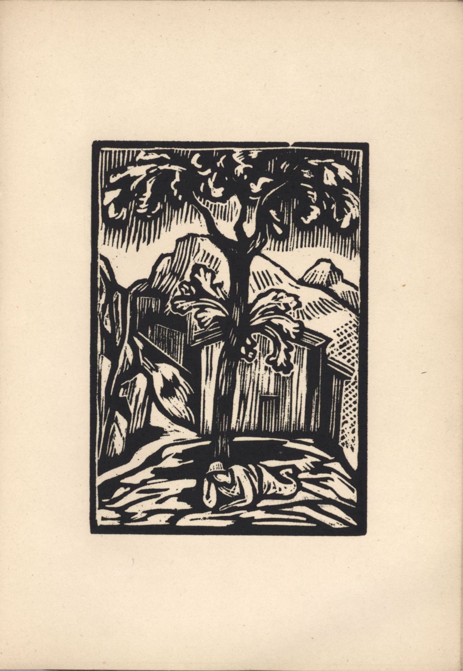 Fifth woodcut from Roger Fry’s 'Twelve Original Woodcuts'.