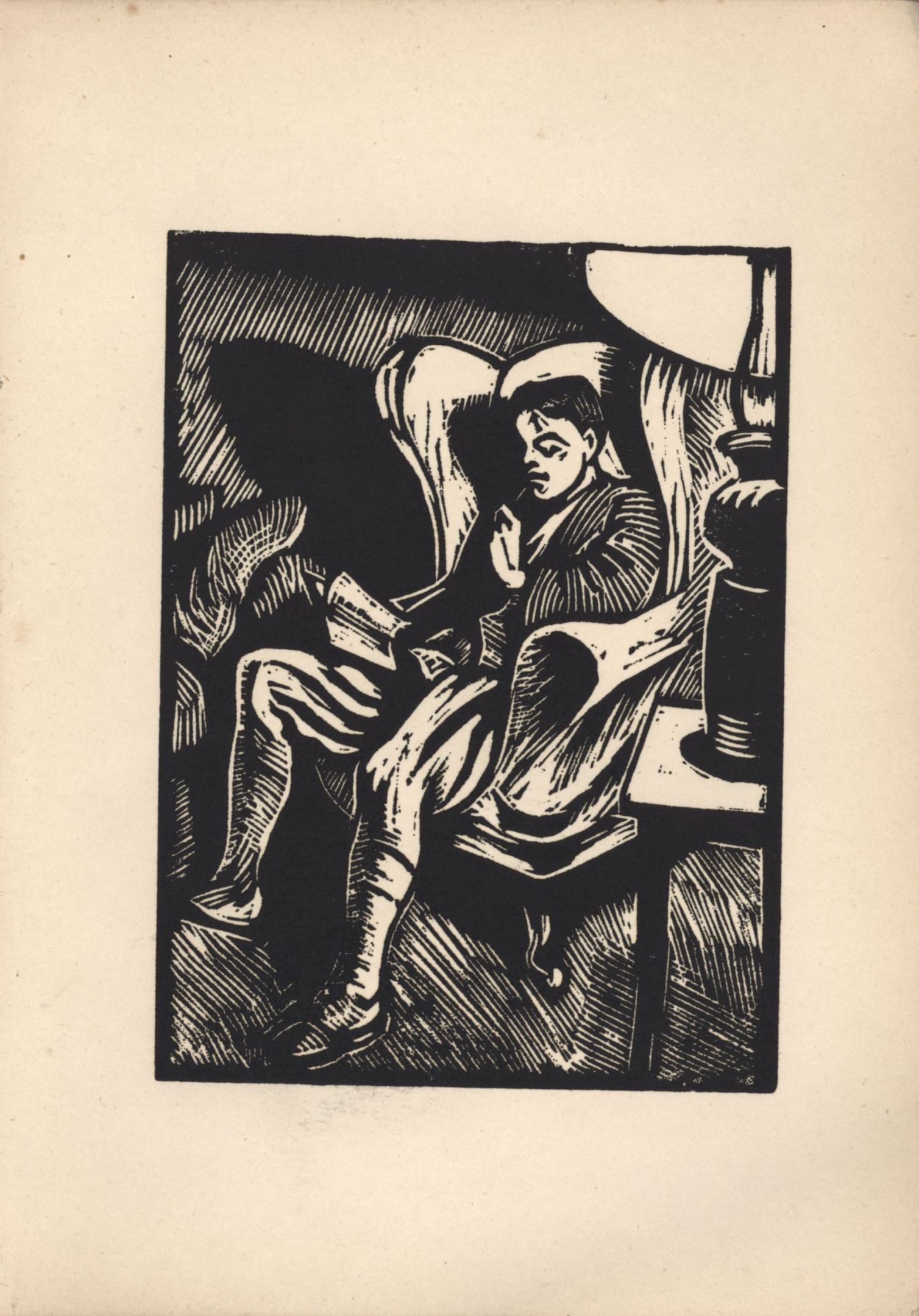 Sixth woodcut from Roger Fry’s 'Twelve Original Woodcuts'.