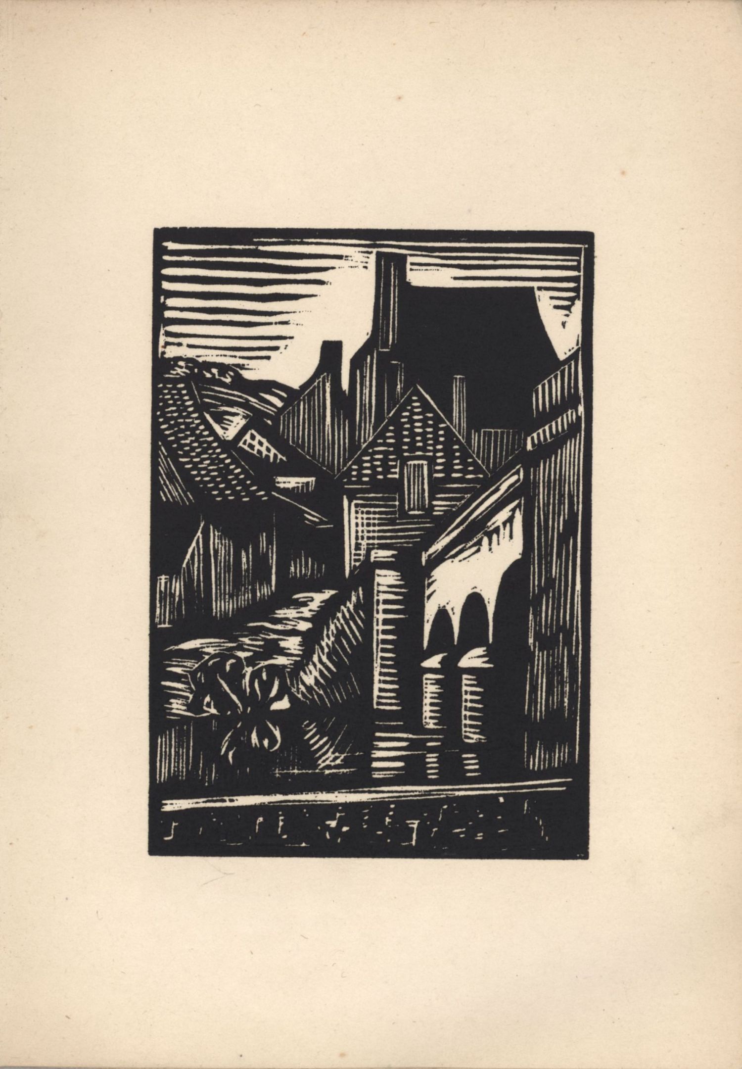Seventh woodcut from Roger Fry’s 'Twelve Original Woodcuts'.