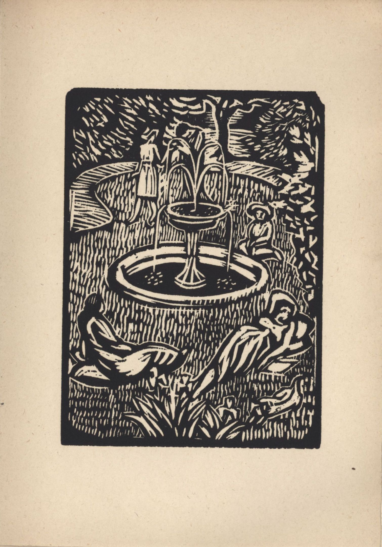 Eighth woodcut from Roger Fry’s 'Twelve Original Woodcuts'.