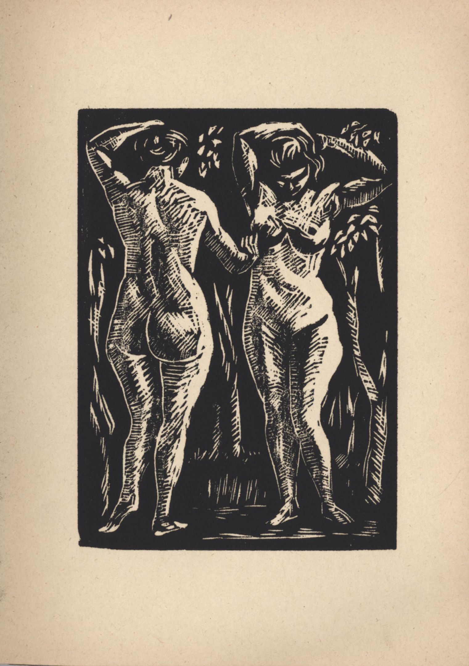 Ninth woodcut from Roger Fry’s 'Twelve Original Woodcuts'.