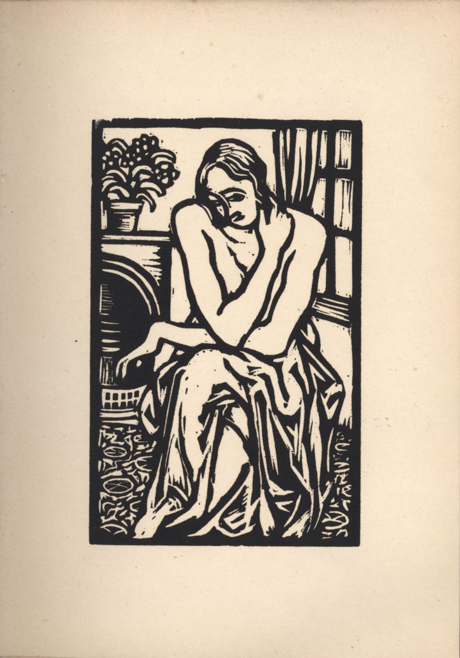 Tenth woodcut from Roger Fry’s 'Twelve Original Woodcuts'.