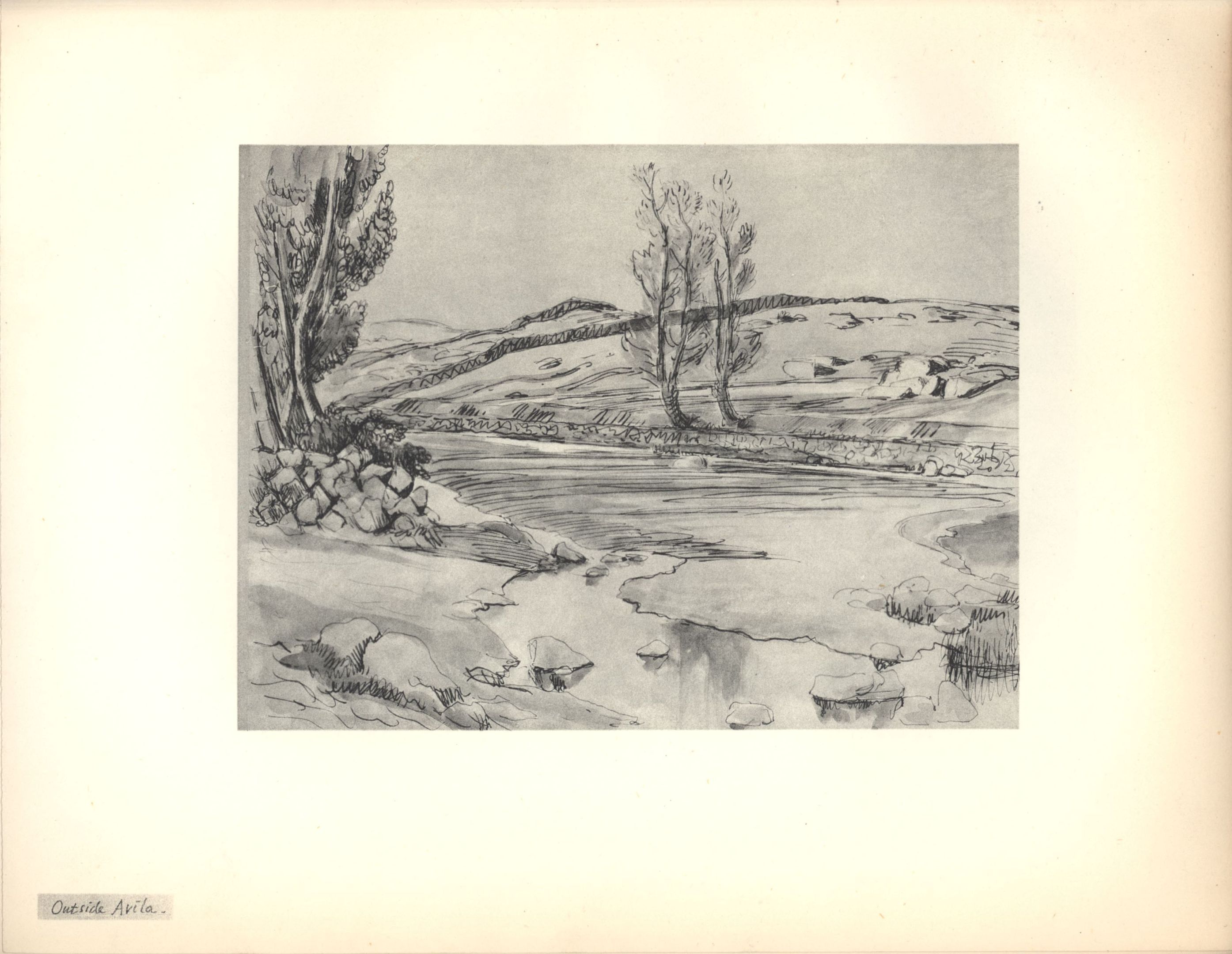 Outside Avila. Sketch from Roger Fry’s sketchbook, 1923, used in ‘A Sampler of Castile’.