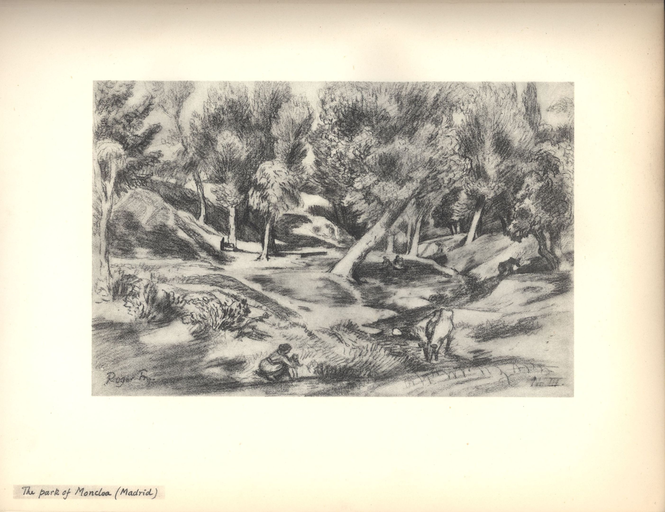 The park of Moncloa (Madrid). Sketch from Roger Fry’s sketchbook, 1923, used in ‘A Sampler of Castile’.