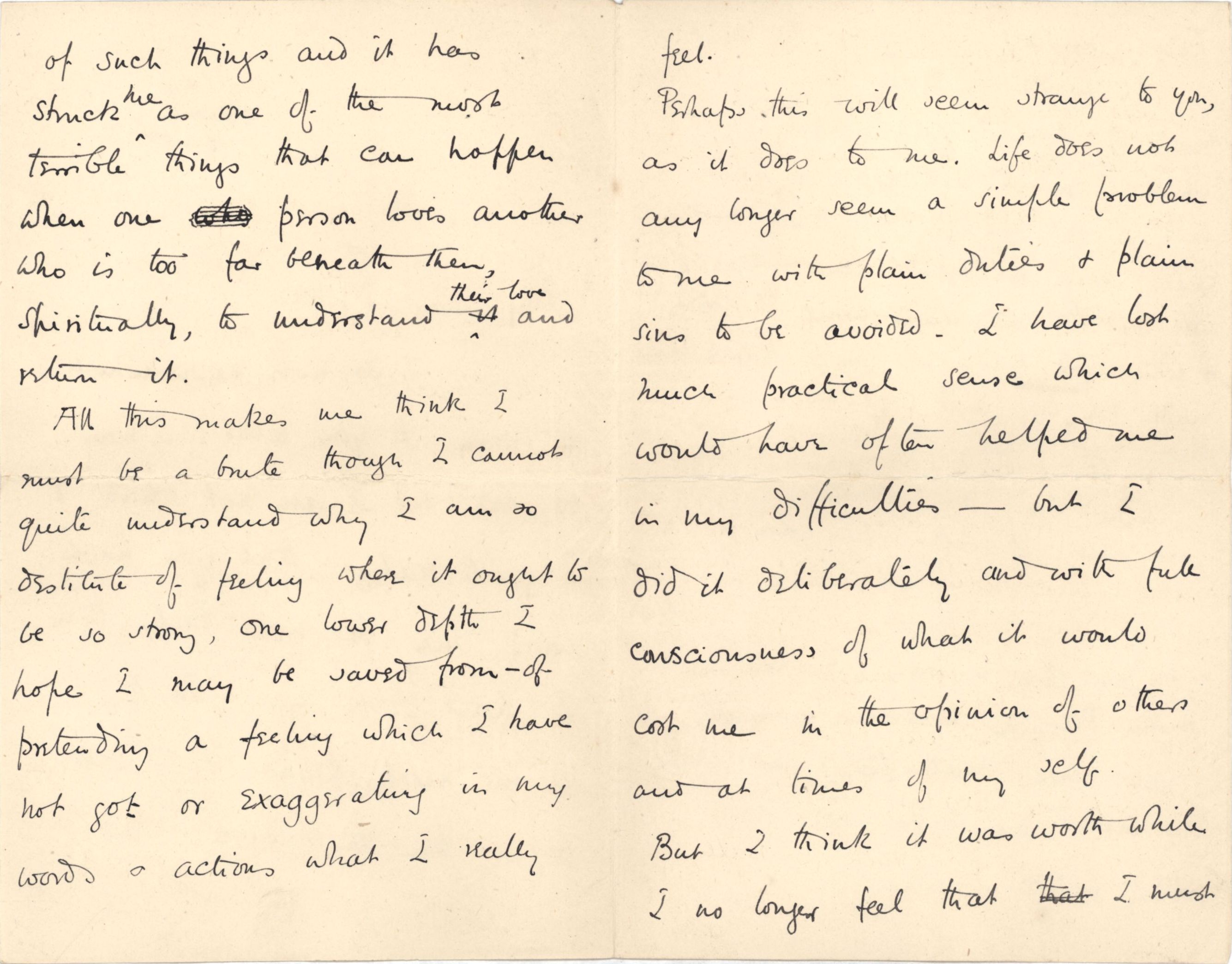 Letter from Roger Fry to his mother, 22 April 1888, expressing religious doubts. [REF/3/57/25]