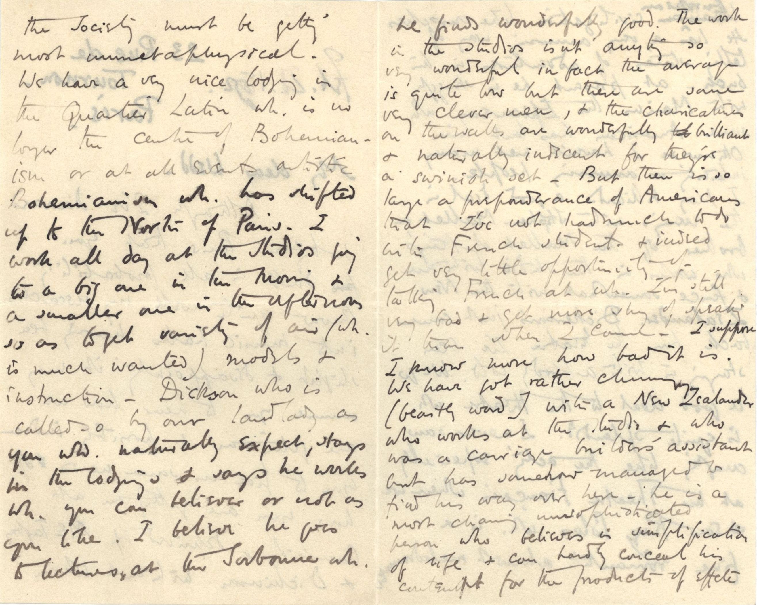 Letter from Roger Fry to Nathaniel Wedd, 21 February 1892, regarding Paris. [NW/2/27]