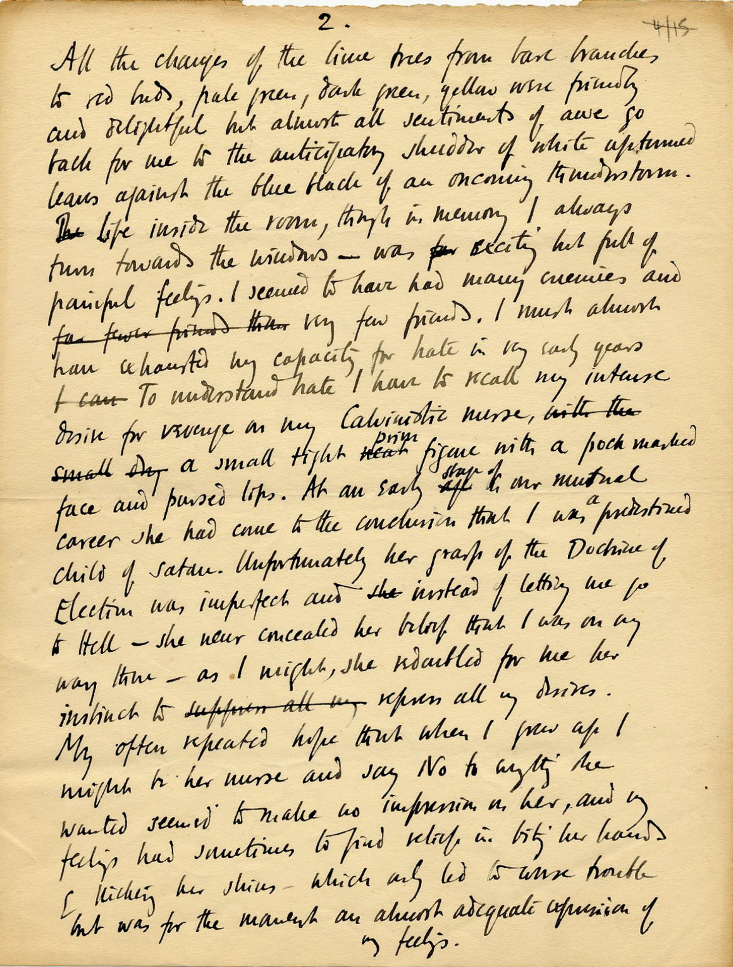 Second page of an untitled memoir of childhood at 6 The Grove, Highgate. [REF/1/168]