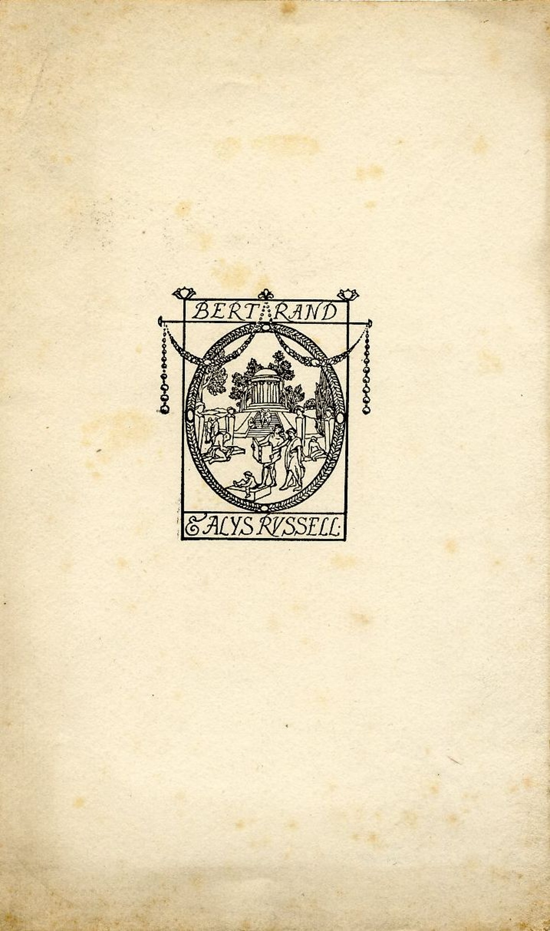 Design for bookplate, for Bertrand Russel. [REF/4/5]
