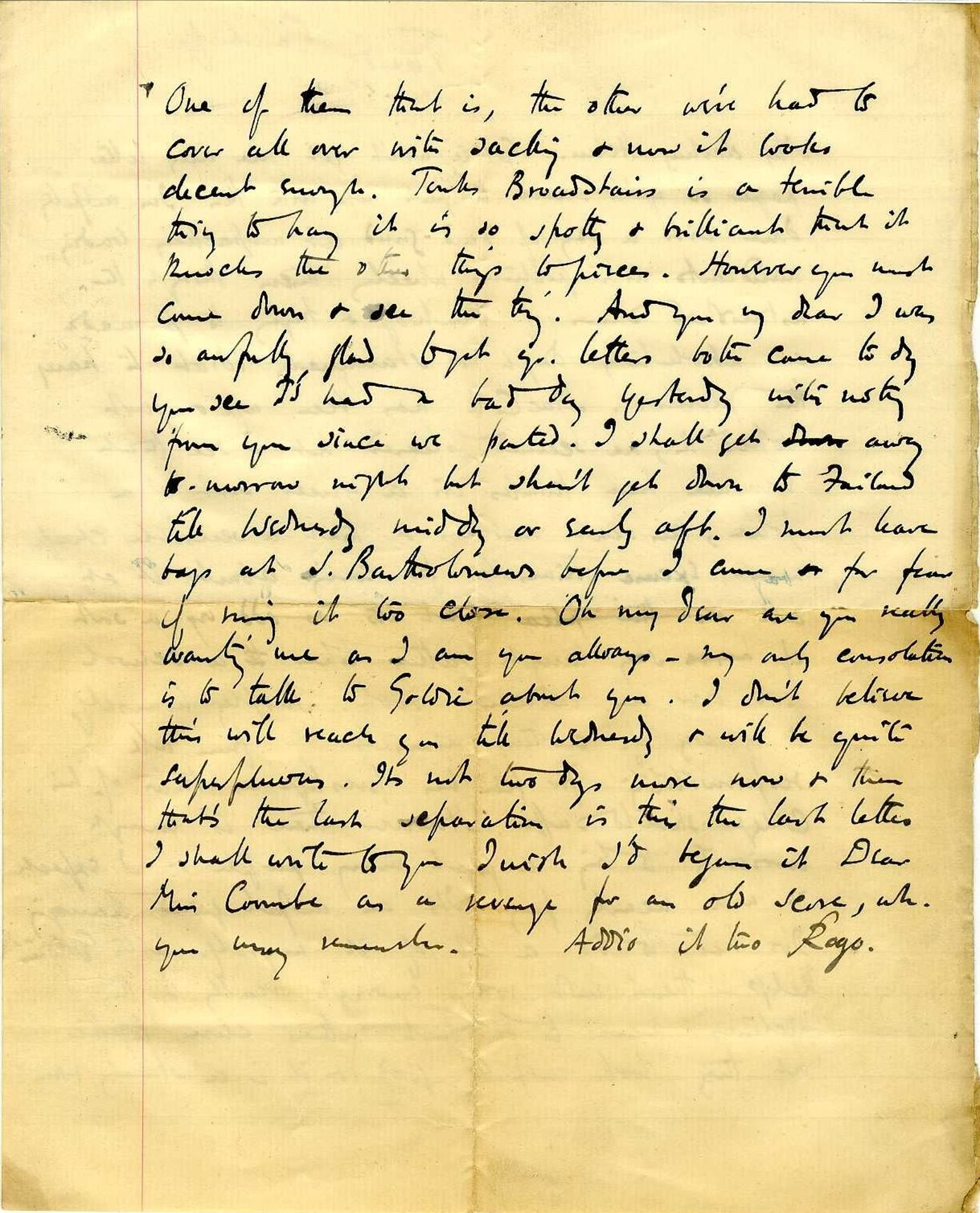Second page of a letter from Roger Fry to Helen Coombe, November/December 1896, describing the logistical challenges of his Cambridge exhibition. [REF/3/58/1]