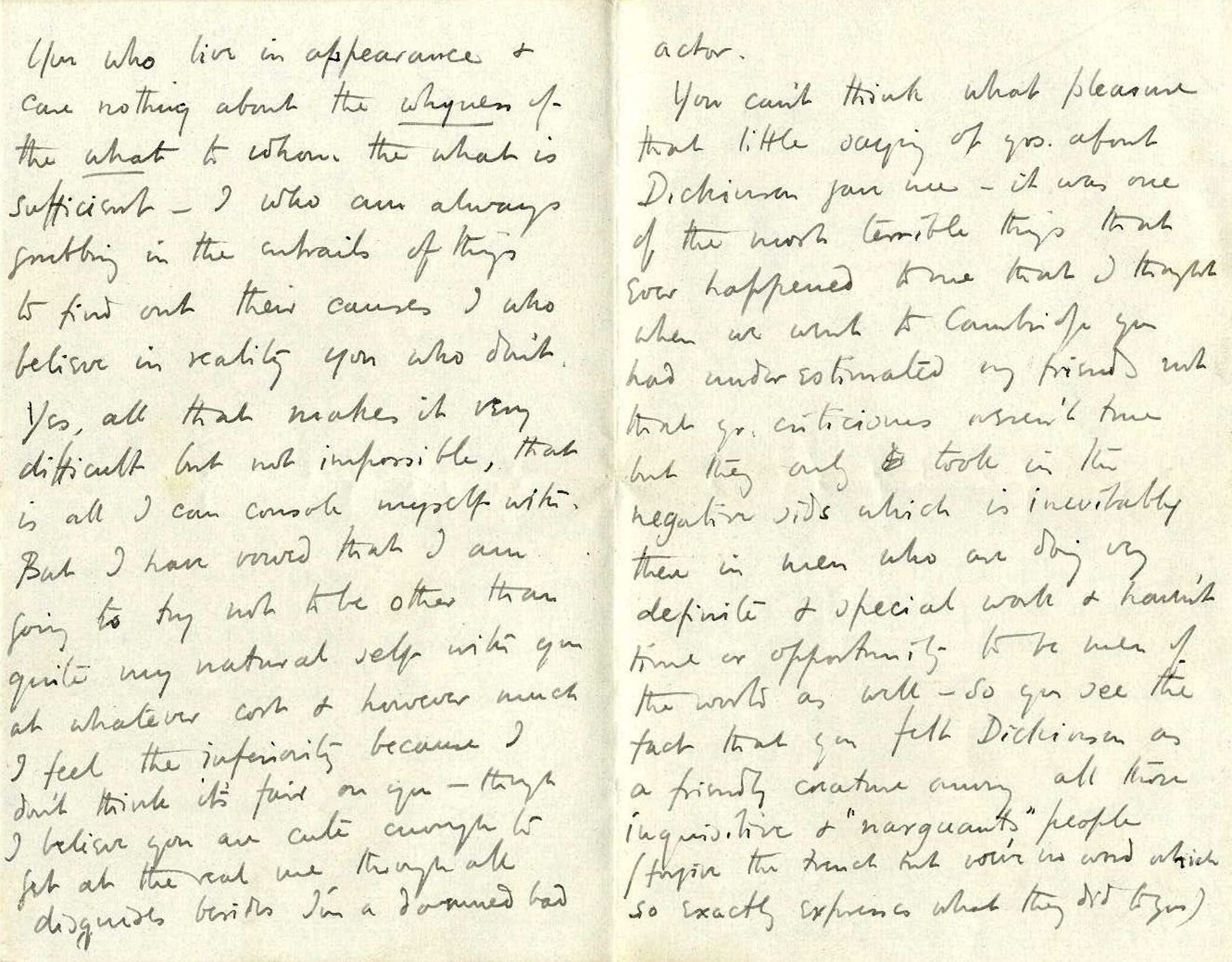 Letter from Roger Fry to Helen Coombe, 1896, concerning his feelings for her. [REF/3/58]
