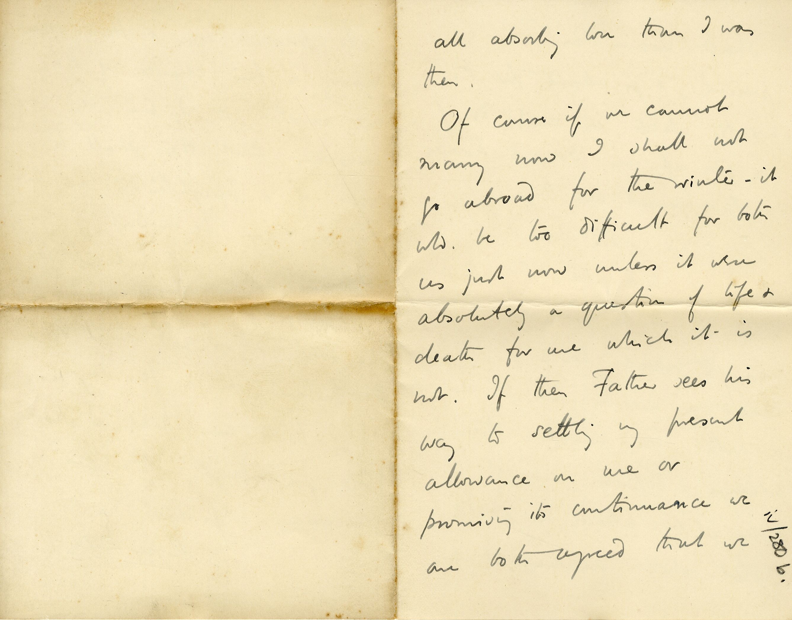 Letter from Roger Fry to his mother, 1896, concerning Helen Coombe. [REF/3/57/23]