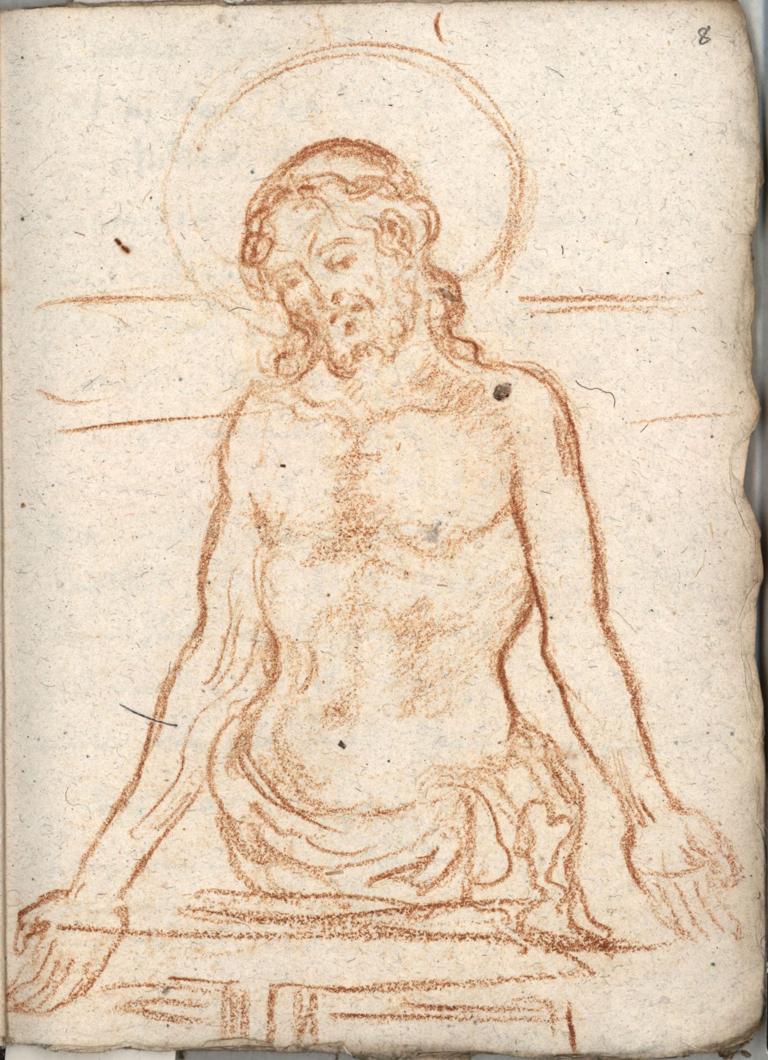 Drawing by Roger Fry, 1902, after Giambono’s ‘Man of Sorrows’. [REF/4/1/24]