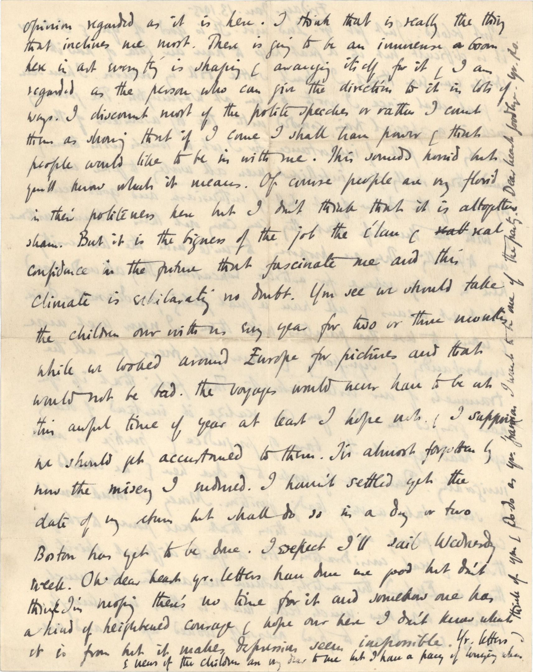 Letter from Roger Fry to Helen Fry, 13 January 1905, expressing excitement about the New York art scene. [REF/3/58/3]