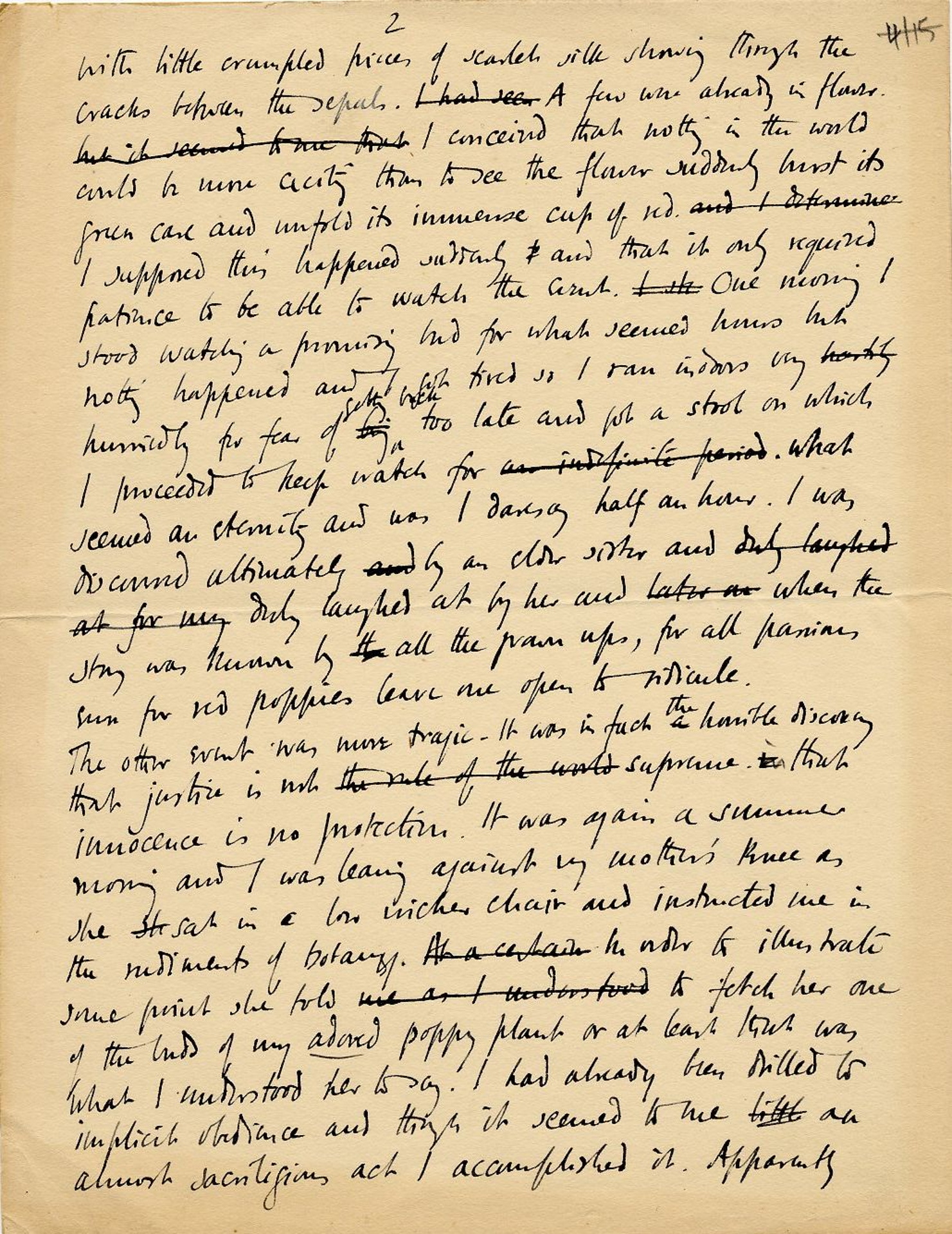 Second page of an untitled memoir of the garden at 6 The Grove, Highgate. [REF/1/169]