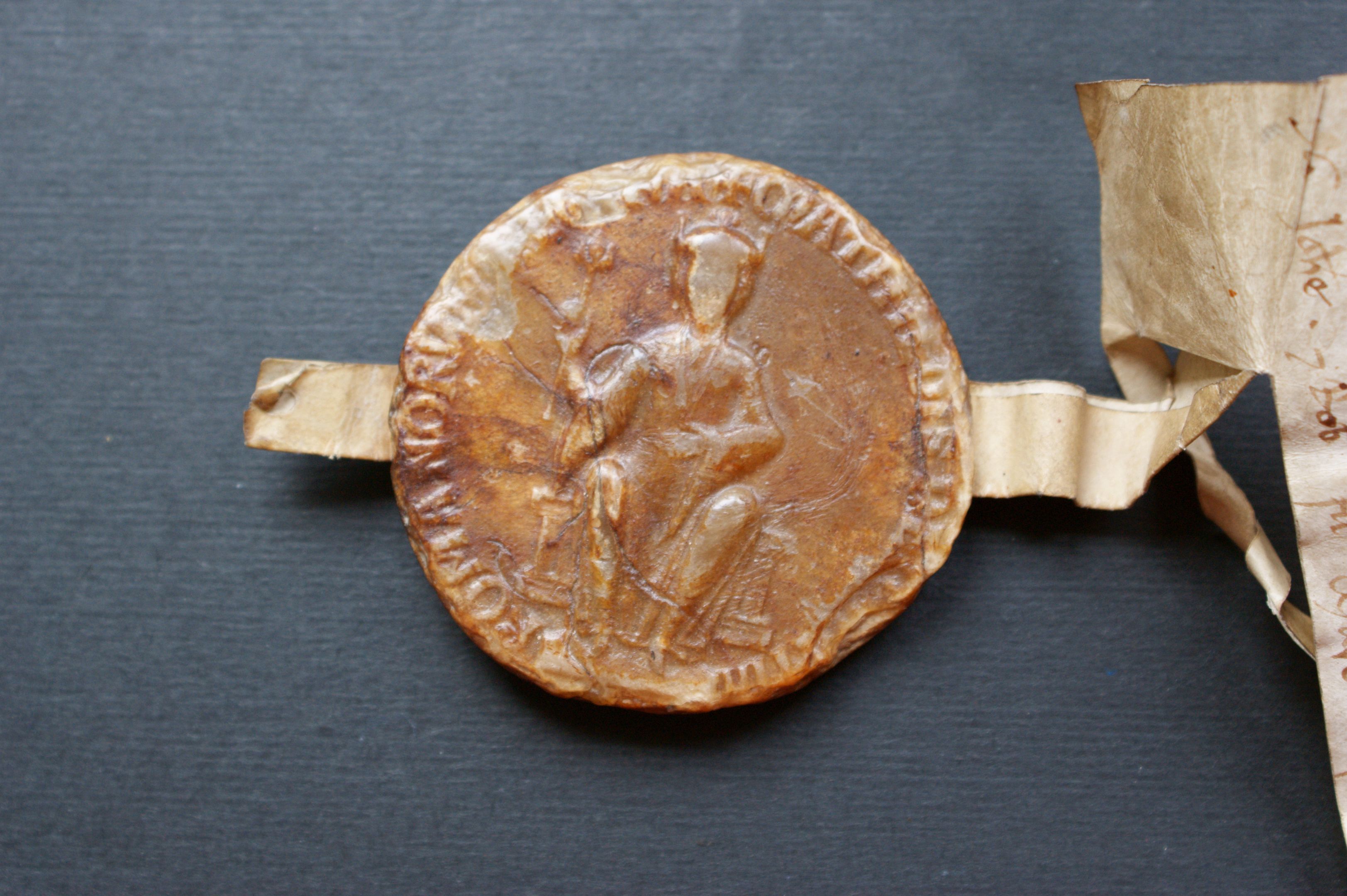 Seal attached to a confirmation by the Empress Matilda of a grant, 1141-1143 (SJP/19)