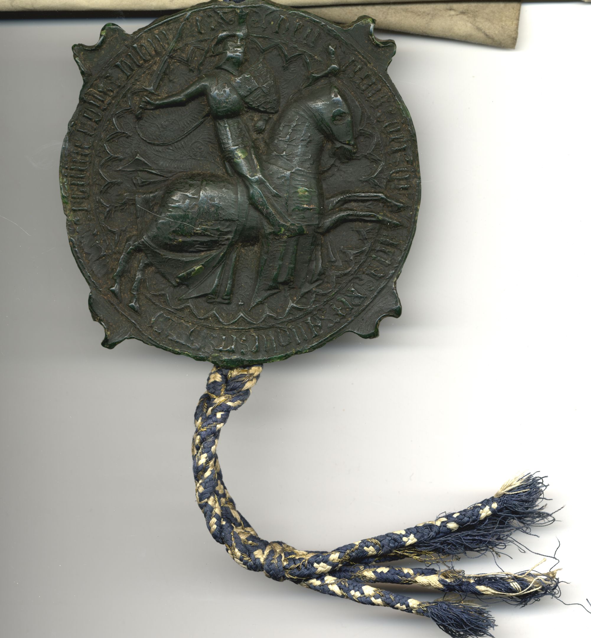 Reverse of a seal on Henry V's Charter upon an Act of Parliament confirming grants, 1449 (KCE/990)